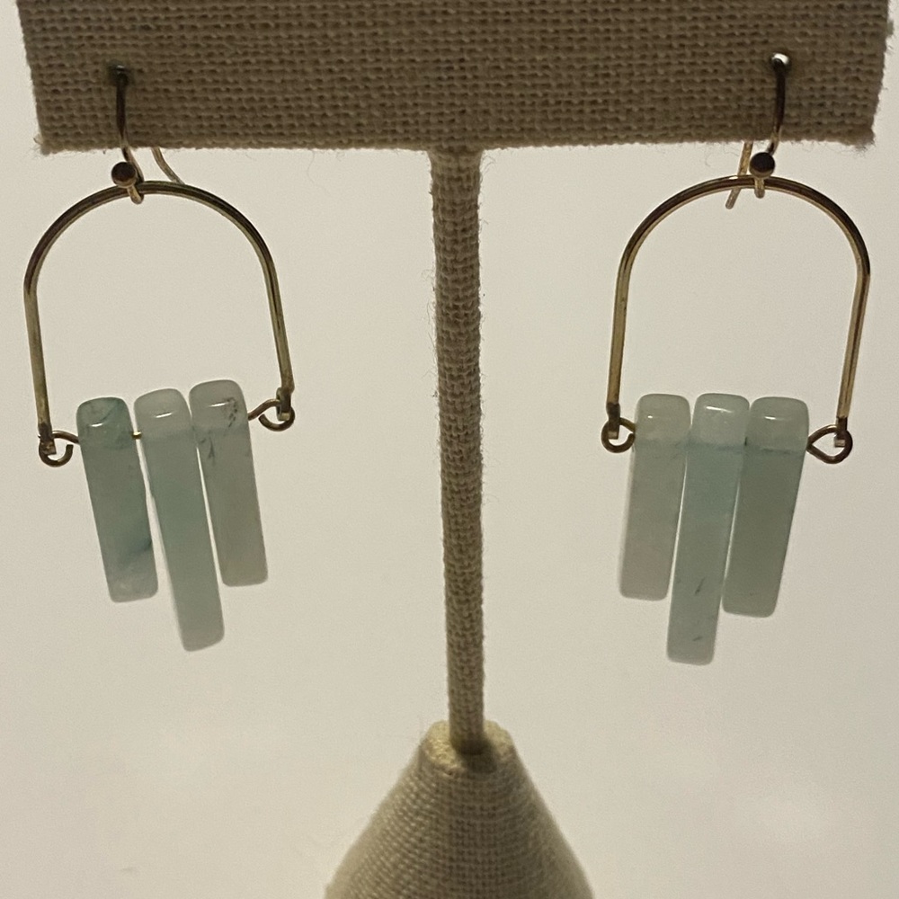 Jade Stone Dangle Earrings